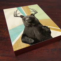 Bear Antlers - Wood Block Print