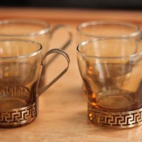 Retro Glass Mugs Set