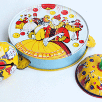 Tin Litho Noisemakers - Blue Set