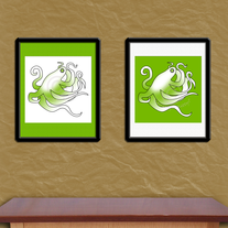 a Pair of Squid -o- Pusses Print Set