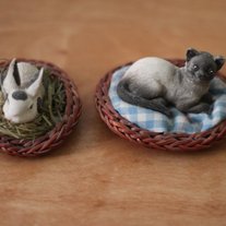 Kitty and Bunny Figurines