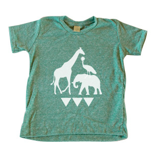 Children's Green Ugandan Wildlife Tee