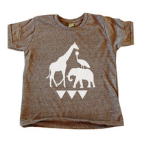 Children's Brown Ugandan Wildlife Tee