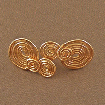 Solid Copper Swirl Post Earrings