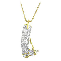 Swarvoski Crystals "Boot In Stirrup" - 20" chain