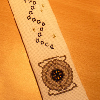 Space Core cross stitch bookmark