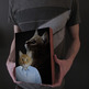 1980s Portrait Studio Cat 8x10 Wood Block Art Print - Thumbnail 3