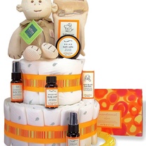 Unconditional Love 2-Tier Organic Deluxe Diaper Cake or Centerpiece - (3 Colors)