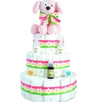 "Mama & Me" Baby Girl 3-Tier Diaper Cake (2 Colors)