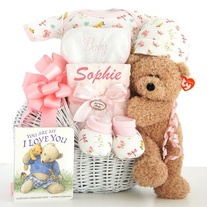 Personalized Oh Girl! Little Miracle Baby Girl Gift Basket