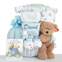 Personalized Oh Boy! Little Miracle Baby Boy Gift Basket