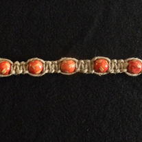 Hemp Bracelet with Orange Wooden Beads