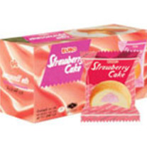 Euro Strawberry Cake 1 box of 12 Strawberry Puff Cakes filled with Strawberry Cream
