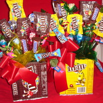 M&M edible candy bouquet
