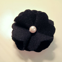 Black Wool Flower Hair Clip