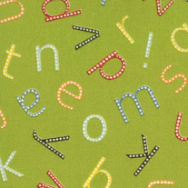 Fat Quarter-Moda Punctuation Green Letters/2140311