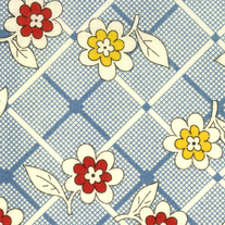 Fat Quarter-Moda Punctuation Vintage Trellis in Blue/2140416