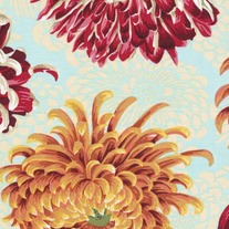 Fat Quarter-Floating Mums in Natural/PJ49Natural