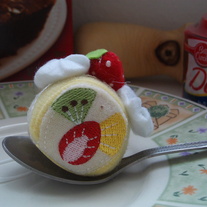 Kawaii Fruit Cake Roll Cellphone Plush
