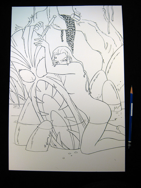 Jungle Queen Pen & Ink Original Art