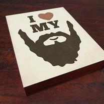 I Love My Beard Wood Block Art Print