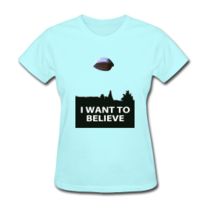 UFO I Want To Believe Womens T Shirt S-XXL