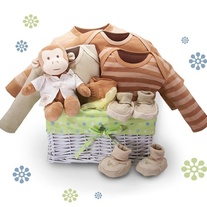 Organic! - Monkey Business Baby Gift Basket  