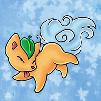 ACEO Spirit Fox with Leaf- limited edition print