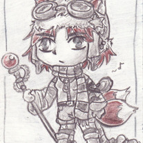 ACEO Foxy Steampunk Goggle Girl- ORIGINAL art