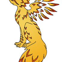 Mythical Feathered Phoenix Fox- Print