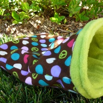 Snuggle Sack - Peace Love Dot Flannel & Lime Green Fleece