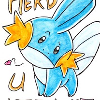 ACEO Mudkip Herd U Liek Mi- ORIGINAL art