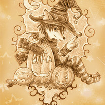 ACEO Magical Halloween Fox- limited editon print