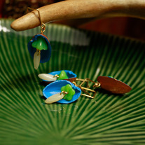 Green Pistachio Flower Earrings