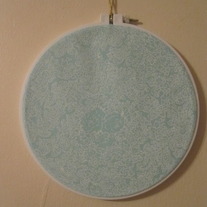 8 Inch White and Teal Floral Hoop Art
