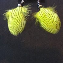 Small Yellow Feather Earrings