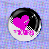 Switchblade Heart Button (B&W)