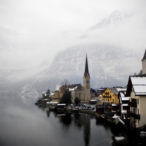 Salzburg under fog.