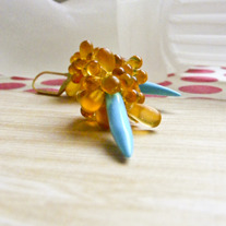 Amber Tears Gold and Turquoise Earrings