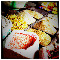 8x8 | Grains in the market.
