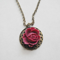 Magenta Flower necklace