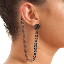 Gunmetal Chain Ear Cuff Earring
