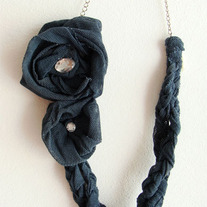 Floral Braided Tulle Eco Necklace by Sardinella Sardine