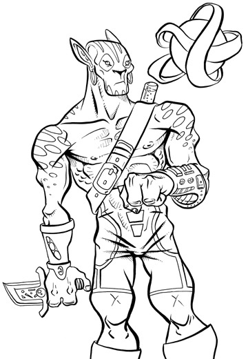 Hand Drawn Art of Urlock the Unconqured