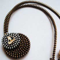 Nautical Double Layer Zipper Necklace by Tamarindo