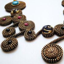 Golden Zipper Coil Necklace by Tamarindo