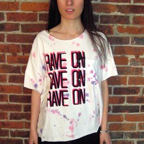 Slouchy Splatter Painted RAVE ON Graphic T