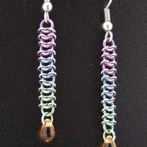 Snakeskin Drops - Chainmaille Earrings - Yellow
