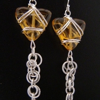 "Arrowhead" Clusters - Chainmaille Earrings - Sterling Silver