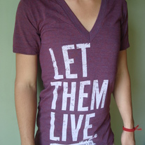 "Let Them Live" Deep V Cranberry Tri-blend